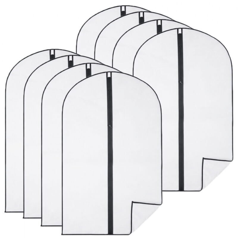 Lot de 8 housses pour vêtements à suspendre avec zip - 60 x 140 cm - Opaque - Vivezen