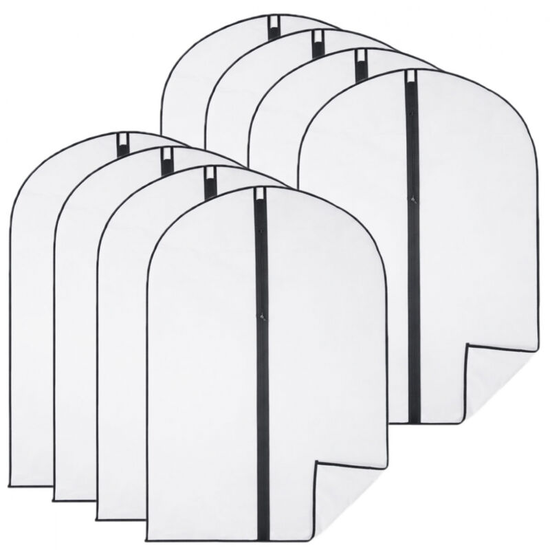 Lot de 8 housses pour vêtements à suspendre avec zip - 60 x 100 cm - Opaque - Vivezen