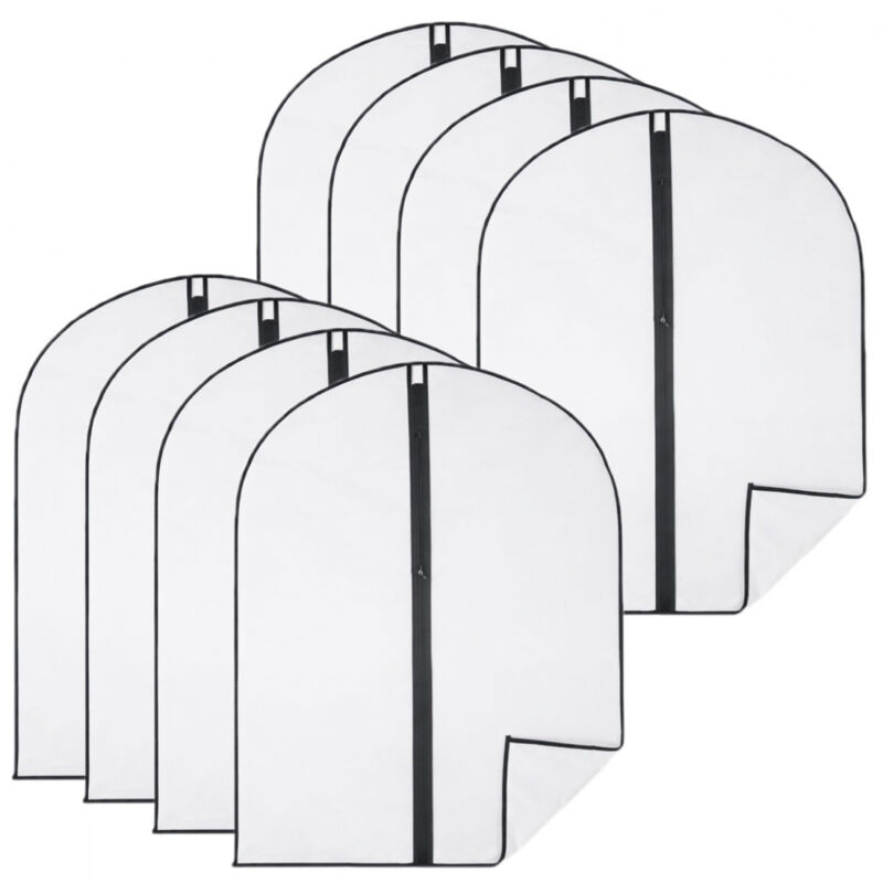 Lot de 8 housses pour vêtements à suspendre avec zip - 60 x 80 cm - Opaque - Vivezen