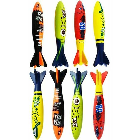 Lot de 8 jouets de plongée pour piscine - Torpille