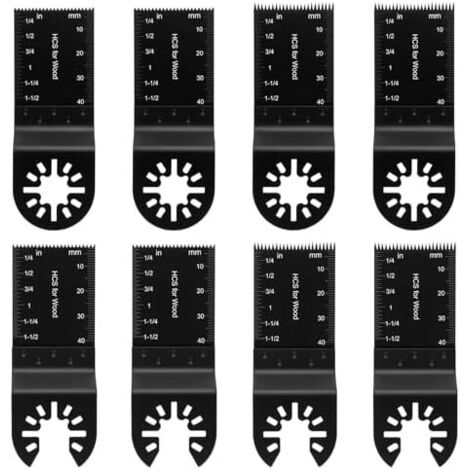 Lot de 8 lames scie oscillantes - Outil multifonction compatible Bo-sch,Dre-mel, Fe-in Multi-master 34mm Multifonction Lame De Scie Universelle Pour Bois Plastique