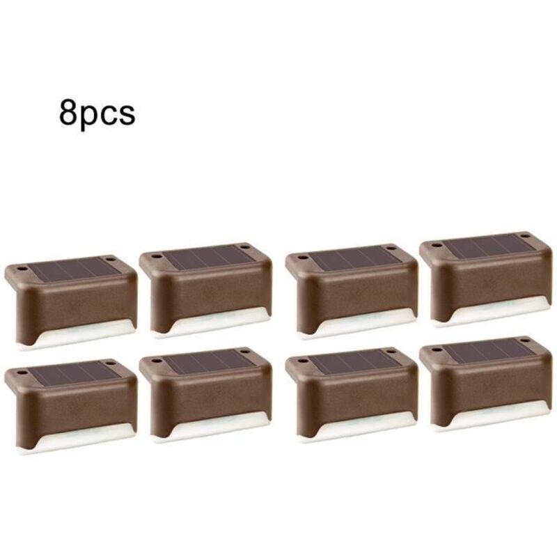 Lot de 8 lampes de pont solaires LED imperméables pour extérieur, sans fil, idéales pour clôtures, jardins, escaliers, allées, parcs Lot de 8 lampes de pont solaires LED imperméables pour extérieur, sans fil, idéales pour clôtures, jardins, escaliers, allées, parcs