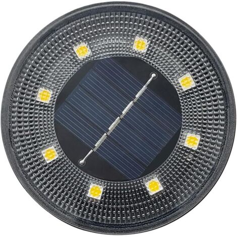 Lot de 8 lampes solaires d'extérieur, lampes solaires de sol, lampes solaires plates étanches IP68, éclairage paysager solaire lumineux, éclairage paysager solaire pour jardin, lumière chaude