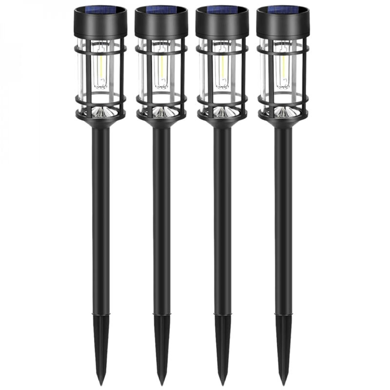 Lot de 4 lampes solaires extérieures, éclairage led - Noir Linxor