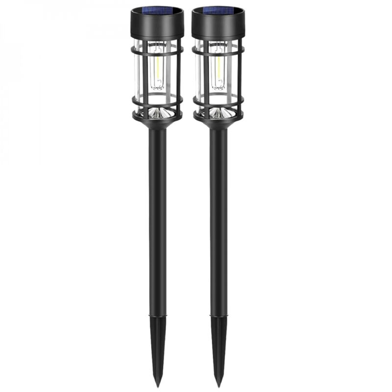 Lot de 2 lampes solaires extérieures, éclairage led - Noir Linxor