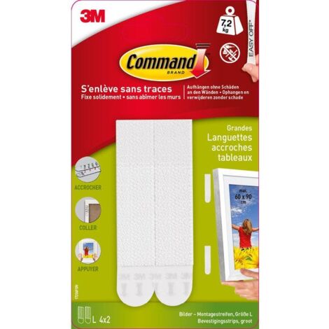 Languettes Adhésives Command Pour Tableaux - Lot De 4 Paires - Neuf