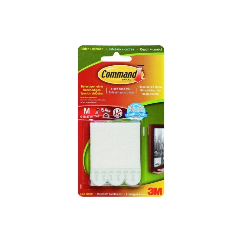 Command 17201 Bande Adhésive Pour Cadres Modèle M Charge Max 5.4 Kg 8 Pièces