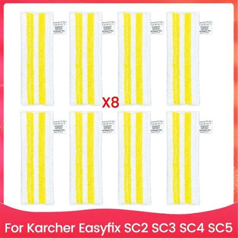 Lot de 8 lingettes pour balai vapeur compatibles avec les aspirateurs portables SC2, SC3, SC4 et SC5