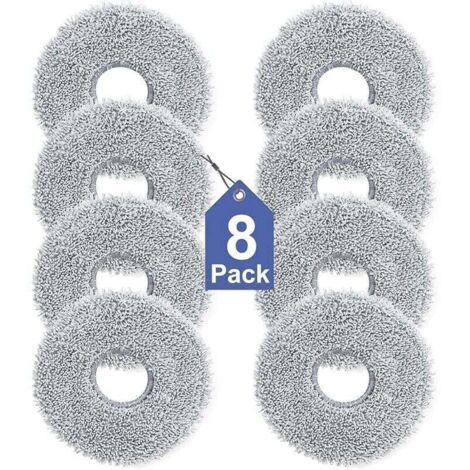 Lot de 8 Lingettes pour Dreame L10s/L10/L20/X40/L40/X50/L50 Pro Ultra, Xiaomi X20 Pro/Max, Ecovacs Deebot T30 Pro OMNI, T30S Pro A