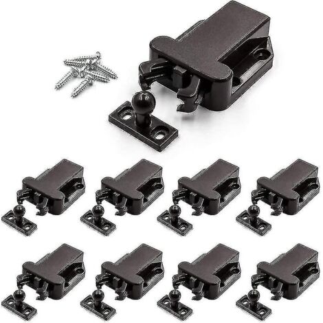 Lot de 8 loquets à pression tactiles, loquets de sécurité à ressort à verrouillage automatique, verrous d'ouverture pour tiroirs, armoires et placards de chambre.