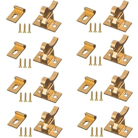 Lot de 8 loquets coudés robustes en laiton – Loquets d'armoire pour portes et fenêtres de maison/bureau/armoire