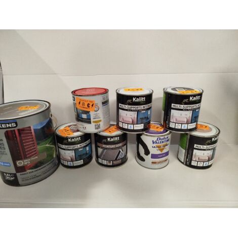 Lot de 8 - LUXENS KALITT DULUX - Peintures multi-supports et bois - 2.5L et 0.5L - Couleurs variées et haute résistance - Neuf - Voir photos