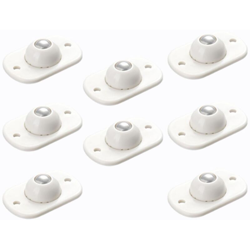 Lot de 8 Mini Roulettes à Billes Autocollantes Plastique 360° - Pour Petits Meubles & Rangement