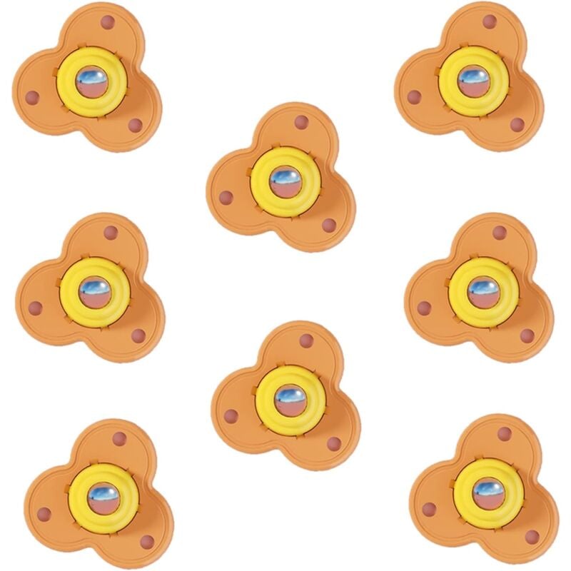 Lot de 8 mini roulettes pivotantes en acier inoxydable auto-adhésives, poulie de rotation à 360 degrés, roues universelles pour meubles, boîte de