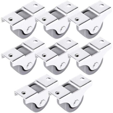 Lot de 8 Mini Roulettes pour Meubles 25mm Roulettes Fixes pour Meubles et Équipements