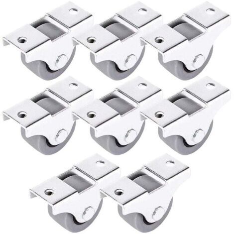Lot de 8 Mini Roulettes pour Meubles 25mm Roulettes Fixes pour Meubles et Équipements