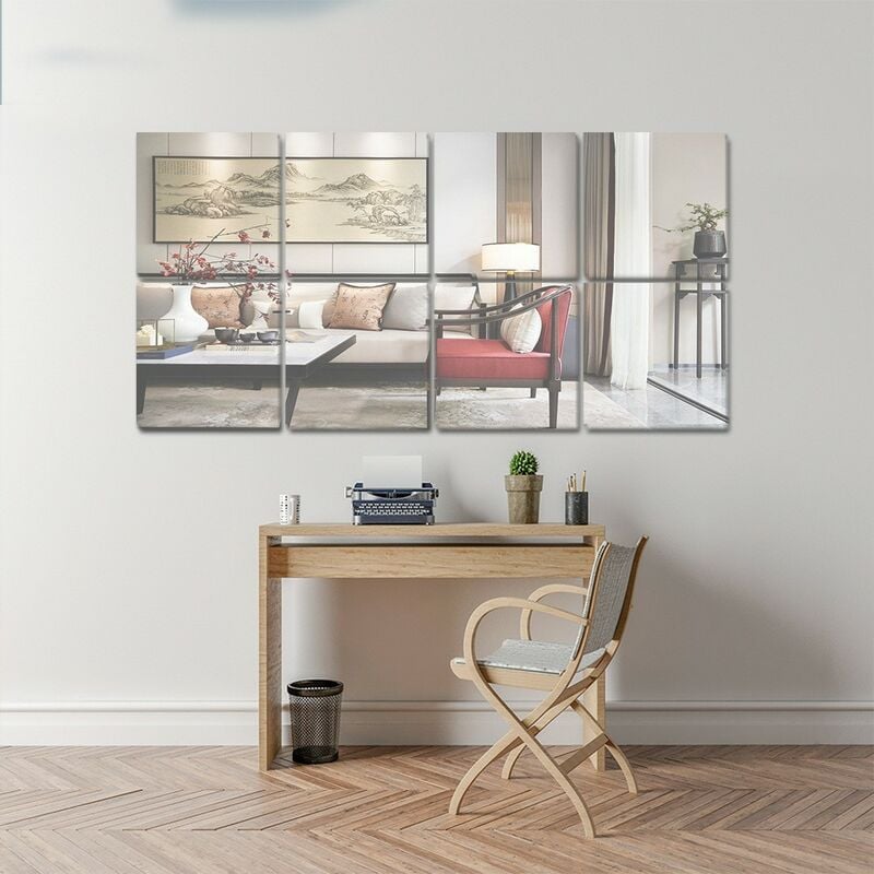 Lot de 8 miroirs muraux - Décoration Murale en Acrylique - pour la Maison, Le Salon, la Chambre à Coucher, Le canapé, la télévision