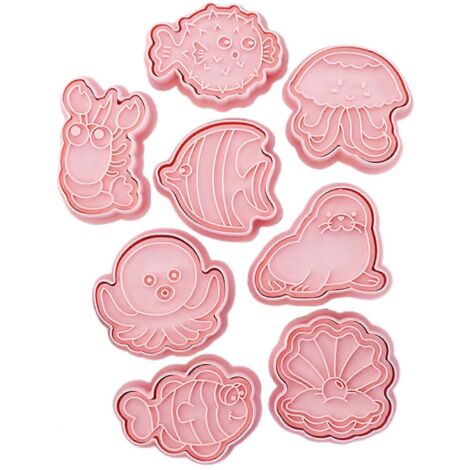 Lot de 8 moules à biscuits en forme de vie marine, emporte-pièces de dessin animé