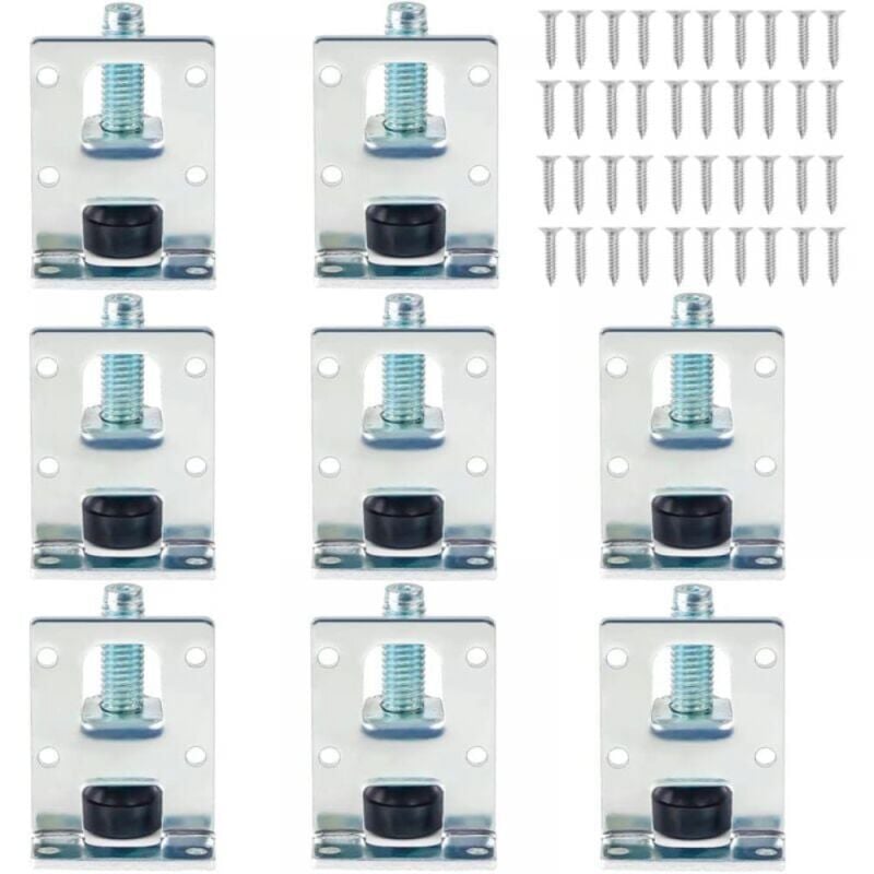 Cyslmuk - Lot de 8 niveleurs de meubles réglables pour armoires, pieds de nivellement robustes, pieds de meubles réglables pour tables, étagères,