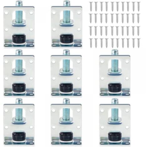 Lot de 8 niveleurs de meubles réglables pour armoires, pieds de nivellement robustes, pieds de meubles réglables pour tables, étagères, armoires et établis