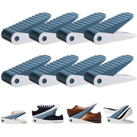 Lot de 8 organiseurs de Chaussures réglables,Range Chaussure Gain de Place,Surface Large réglable en Hauteur,Antidérapant,pour Les Talons Hauts et Les Chaussures Plates