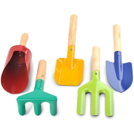 Lot de 8 outils de jardinage pour enfants Petit kit de jardinage Outils de jardinage Râteau Pelle Fourche pour sol Plantation Jardinage pour enfants Garçons et filles,
