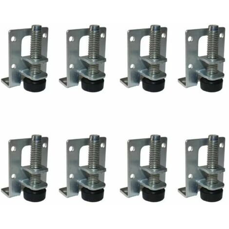 Lot de 8 pieds de meuble réglables en acier – Capacité de charge 2200 lb – Diamètre 6 cm – Pour tables, armoires, établis