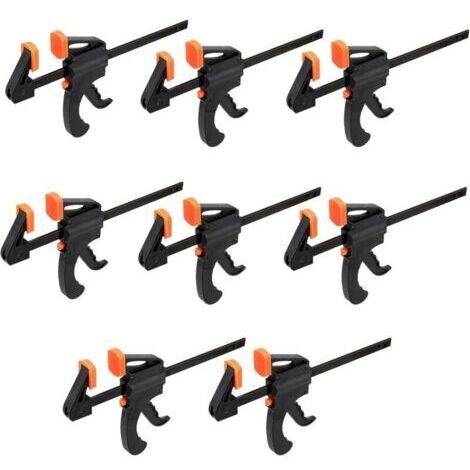 Lot de 8 pinces à prise rapide de 10,2 cm pour travail du bois, pince à cliquet F pour travail du bois, menuiserie, projets de bricolage