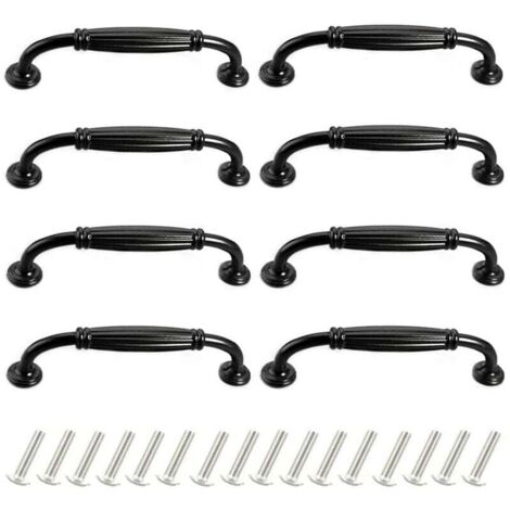 Lot de 8 Poignées de Portes Meubles 96mm en Alliage d'Aluminium Poignee pour Placard Tiroir Moderne avec Vis