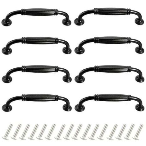 Lot de 8 Poignées de Portes Meubles 96mm en Alliage d'Aluminium Poignee pour Placard Tiroir Moderne avec Vis