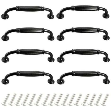 Lot de 8 Poignées de Portes Meubles 96mm en Alliage d'Aluminium Poignee pour Placard Tiroir Moderne avec Vis