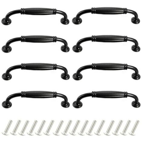 Lot de 8 Poignées de Portes Meubles 96mm en Alliage d'Aluminium Poignee pour Placard Tiroir Moderne avec Vis