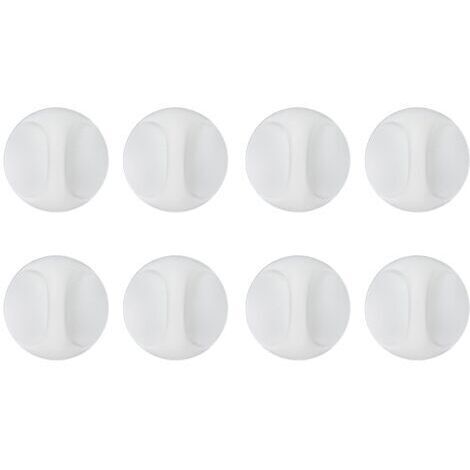 Lot de 8 poignées de toilette autocollantes instantanées, boutons de meuble, ouverture ronde, poignées adhésives pour tiroirs de meubles, blanches