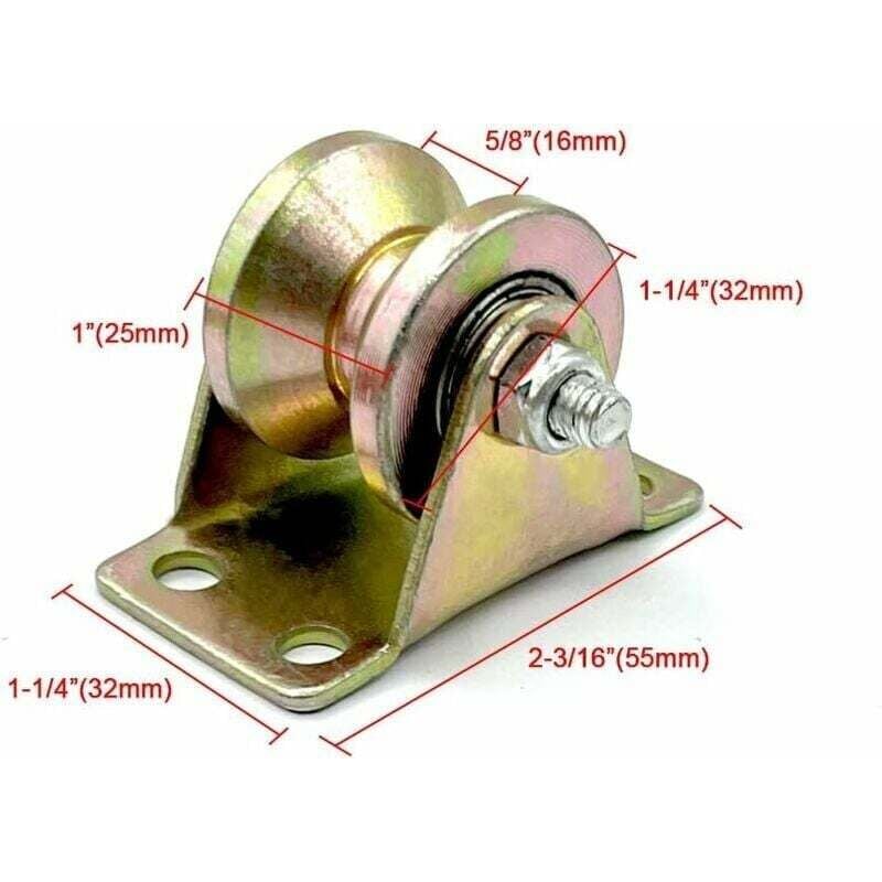 Lot de 8 Poulie de levage - Roulette de levage en v- Forte capacit de charge - En acier pais - Silencieuse - Revtement de peinture inoxydable - Pour