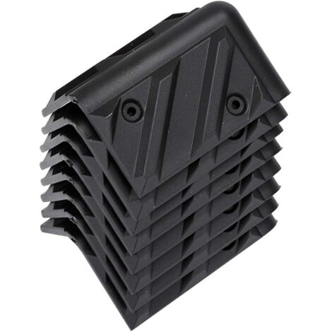 Lot De 8 Protections d'angle De Haut-Parleur épais, Protection d'angle De Cabine en Plastique à Angle Droit Noir avec Kits De Vis pour la Protection des Coins