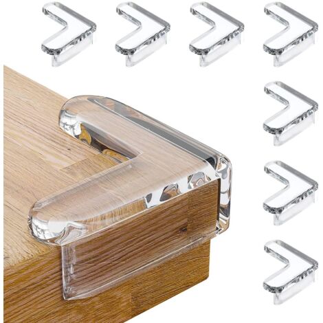 Lot de 8 Protections d'angle de Table de Type L pour Enfants, Protection des Coins de Table, Protection des Bords, Coins Anti-Collision Transparents pour Meubles tranchants