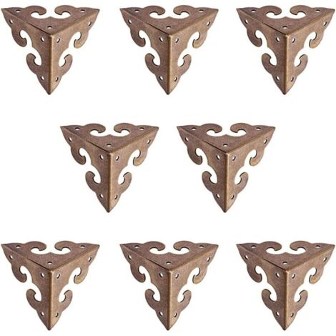 Lot de 8 protections d'angle miniatures vintage en laiton pur avec motif nuage