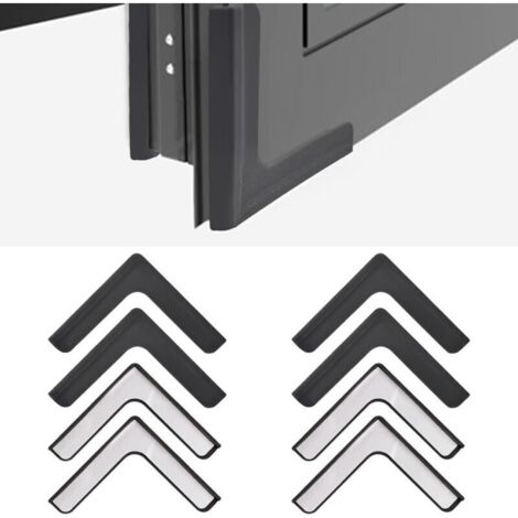 Lot de 8 protections de coin de fenêtre en forme de L autocollantes en silicone pour protéger les bords de meubles de fenêtre (noir)