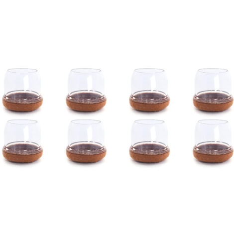 Lot de 8 protections pour pieds de chaise – Transparent – Diamètre 1 pouce – Base en feutre