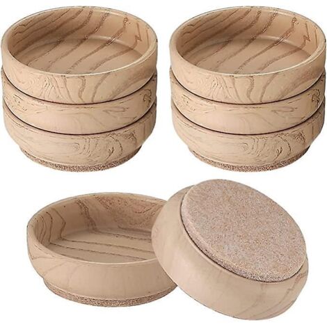 lot De 8 Protge-pieds De Chaise En Grain De Bois Id (6 Cm), Capuchon De Chaise, Clous De Chaise Avec Patins En Feutre, Protge-pieds Ronds, Protect
