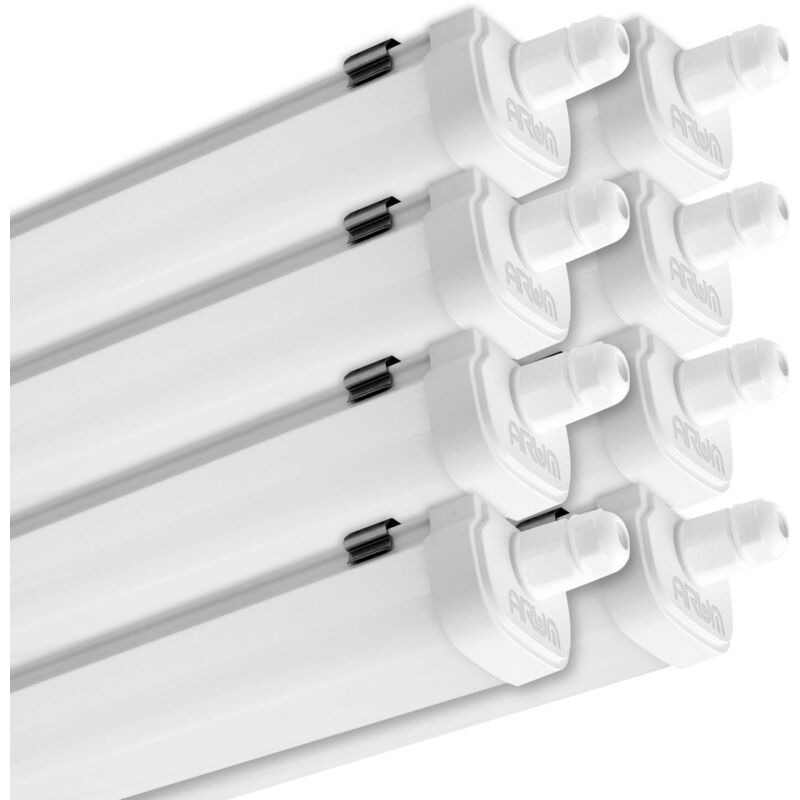 Arum Lighting - Lot de 8 Reglettes led Etanche Panama 120cm 40W IP65 Interconnectable Température de Couleur: Blanc neutre 4000K