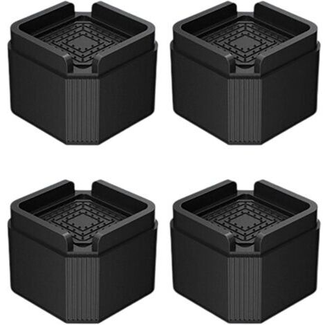 Lot de 8 rehausseurs de meubles carrés réglables, robustes pour pieds de table, pour lits, canapés, bureaux, commodes et canapés,5cm
