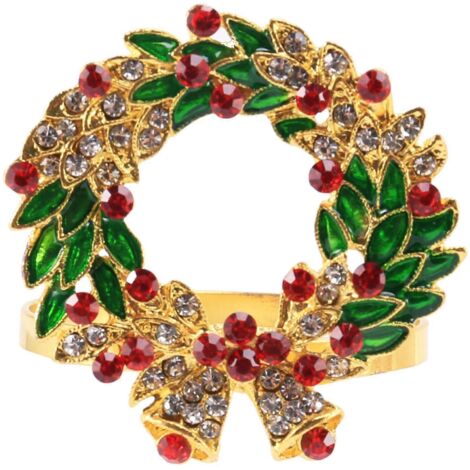 Lot de 8 ronds de serviette en forme de couronne pour Noël et Thanksgiving.