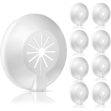Lot de 8 rosaces pour radiateur, cache-tuyau, rosace de valve en plastique pour diamètres de 8 à 22 mm, montage ultra-rapide