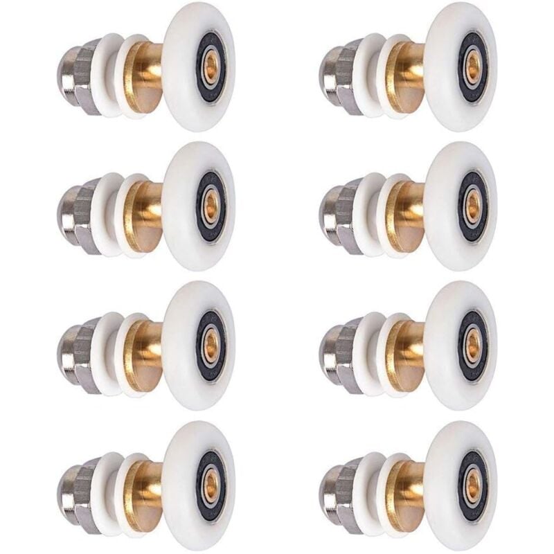 Lot de 8 Roulette Porte Coulissante Douche Porte Coulissante Roulement de Rechang - 27MM