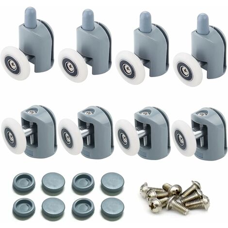 Lot de 8 Roulette Porte Douche Coulissante 23mm Galet Porte Rouleau Roulette Roue pour Cabine Salle de Bain