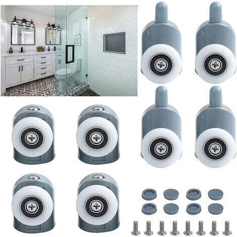 Lot de 8 Roulette Porte Douche Coulissante 25mm Galet Porte Rouleau Roulette Roue pour Cabine Salle de Bain