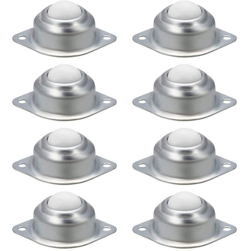 Lot de 8 roulettes à billes en nylon pour meuble ou armoire,Roulettes de Meubles,Transfert Rouleaux à Billes en Nylon et en Acier Inoxydable pour