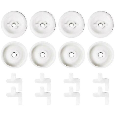 Lot de 8 roulettes et goujons de rechange WD12X271 pour panier à vaisselle - Kit de roulettes compatible avec le panier inférieur du lave-vaisselle