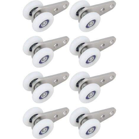 Lot de 8 Roulettes pour Porte Coulissante Rail de 25 Mm 24 X 22,5 X 45 Mm